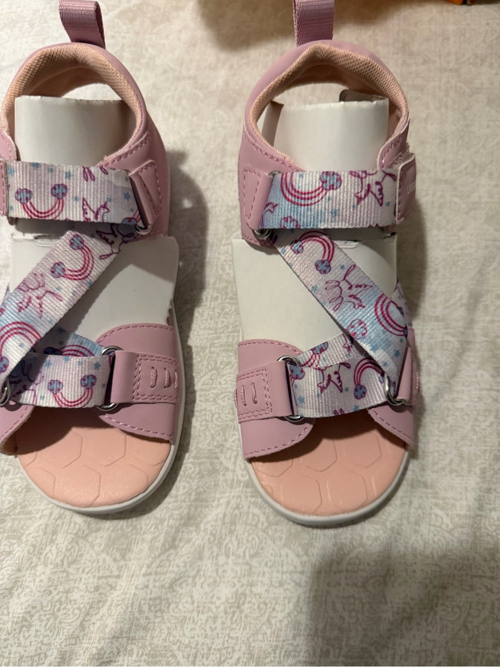 Livie & Luca Pink Unicorn Strap Sandals